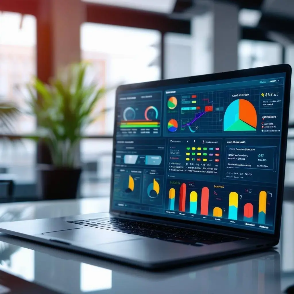 Modern laptop with dashboard