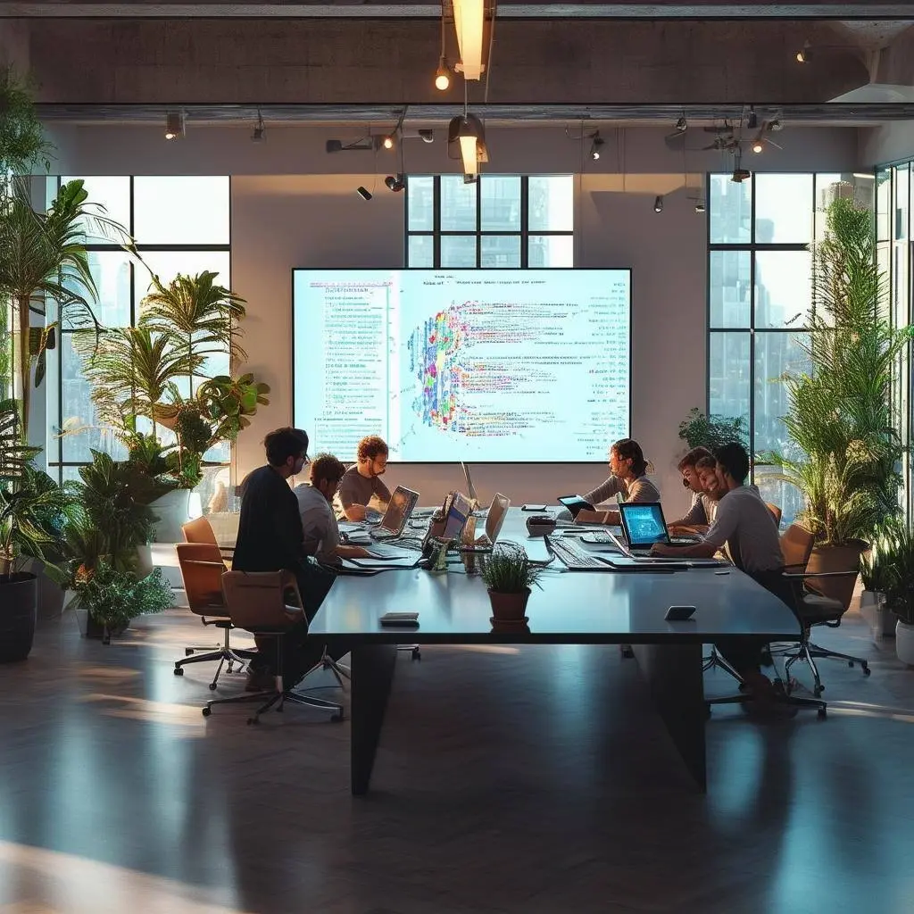 IT team in a modern office